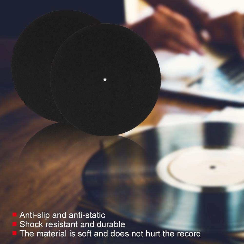 2 Pcs 12 Inch Turntable Platter Mat Record Players Turntable Home Disc Protective Non Slip Mat Replacement Accessories