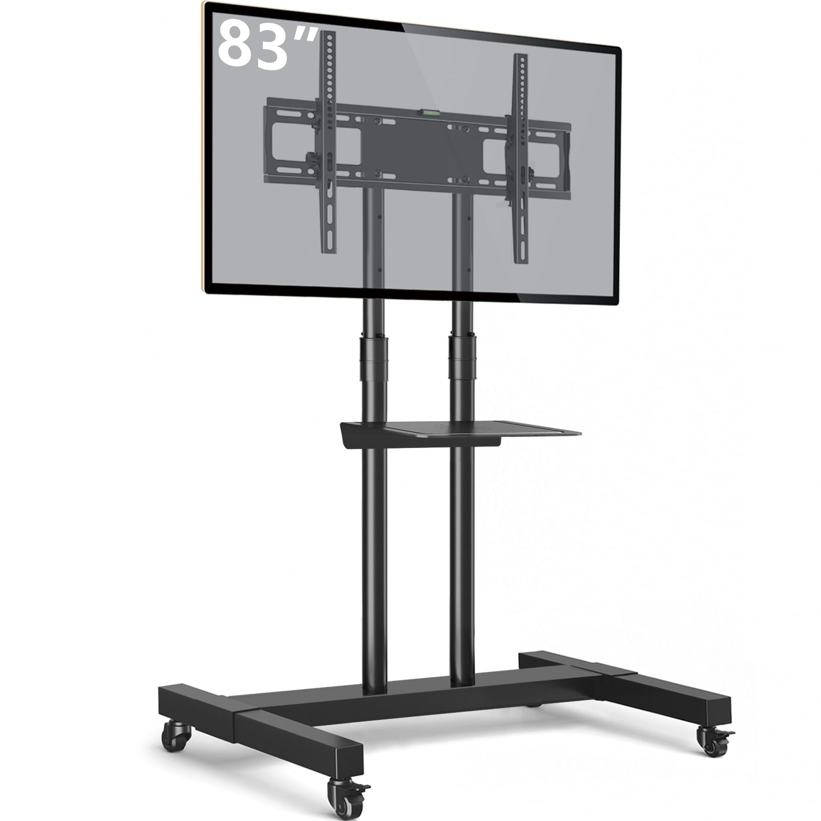 Tavr Furniture Mobile Tv Stand Rolling Tv Cart Floor Stand With Mount On Lockable Wheels Height Adjustable For 32 83 Inch Tv Sta