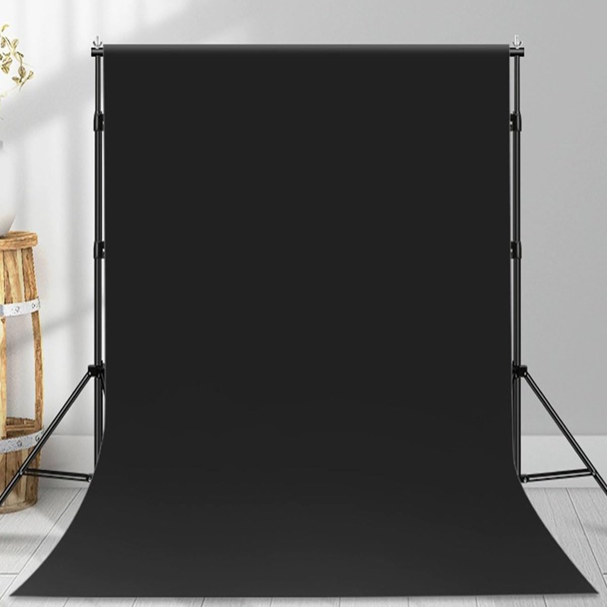 Hmtfoto Black Backdrop Background Fabric Backdrop For Shoot Portraits Party Video Studio 8X10Ft