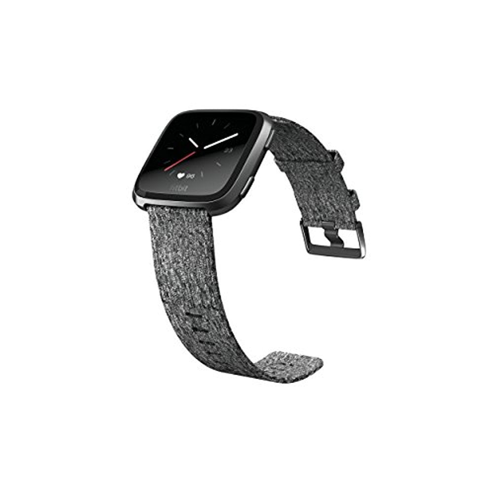 Fitbit Versa Special Edition Smart Watch, Charcoal Woven, One Size (S & L Bands Included)