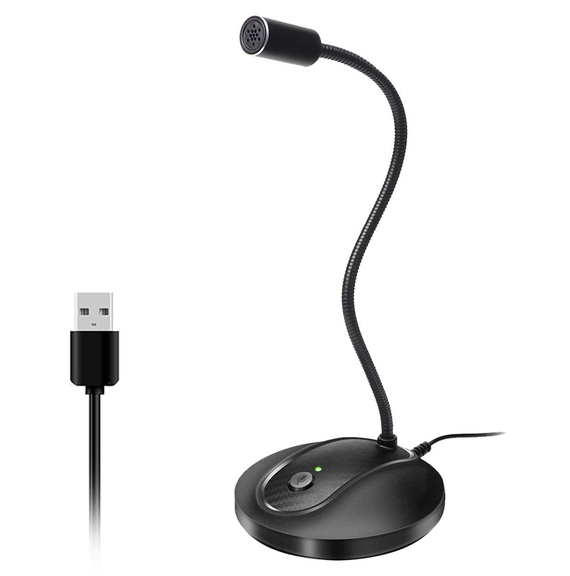 Jounivo Usb Microphone, 360 Degree Adjustable Gooseneck Design, Mute Button & Led Indicator, Noise Canceling Technology, Plug &