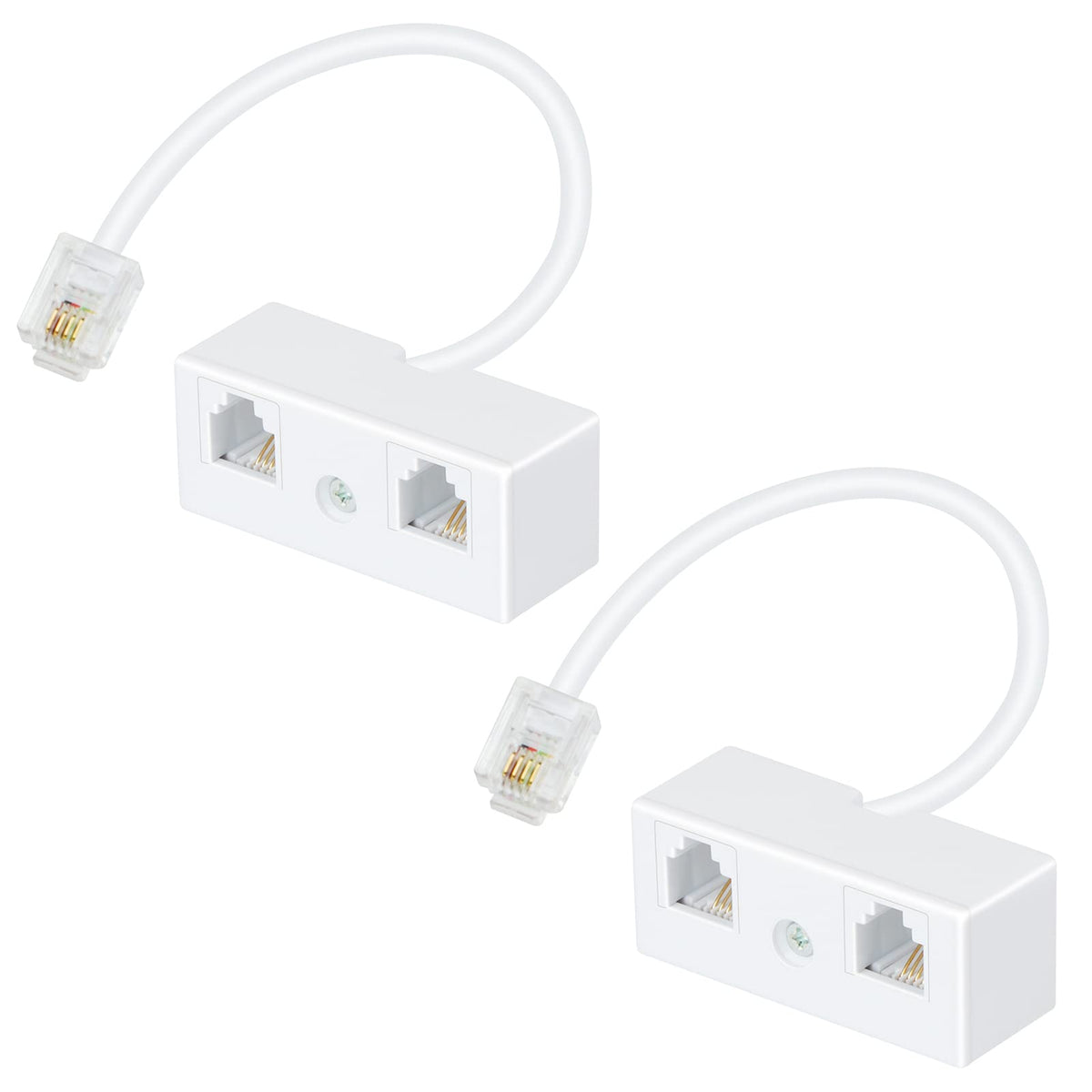 Spliting Phone Lativu Phone Splitter For Landline, 2 Pack Phone Line Splitter, White ...