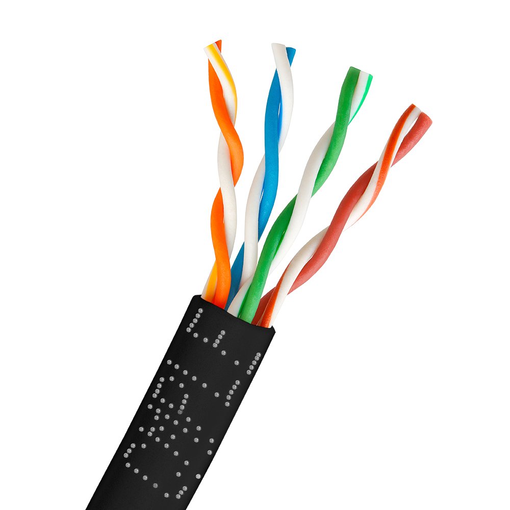 Cmple   Cat 5E Bulk Cable 350Mhz Utp 24Awg Bare Copper Cmr Rated 1000Ft Black