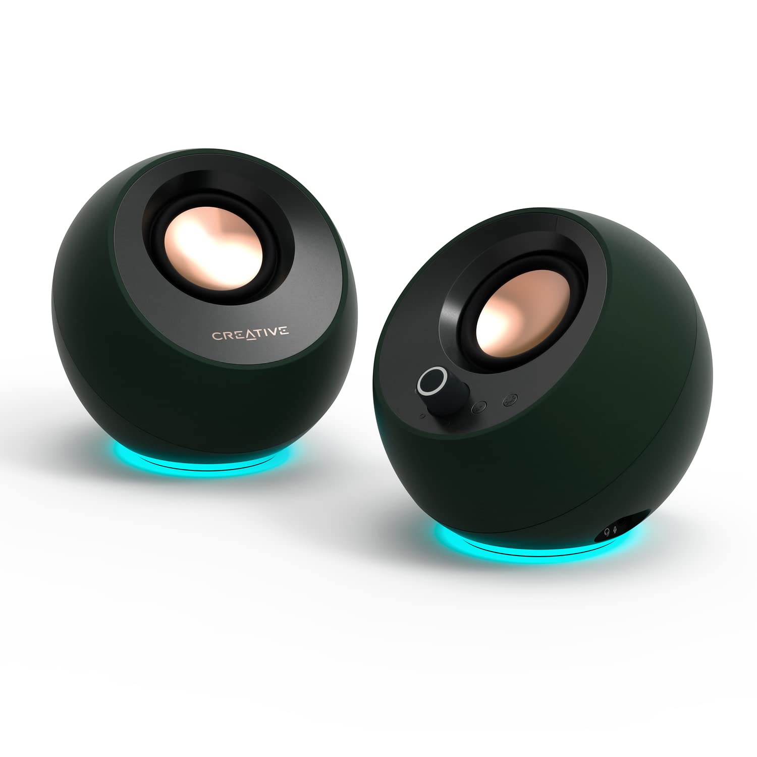 Creative Pebble Pro Minimalist 2.0 USBC Computer Speakers with Bluetooth 5.3 and Customizable RGB Lighting, Clear Dialog and Ba