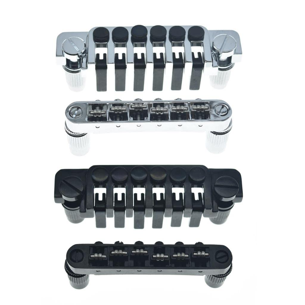 Kaish Black Guitar Roller Saddle Bridge Tune O Matic Bridge With Tp 6 Style Lp Stopbar/Bridge Tailpiece For Epiphone Les Paul Lp