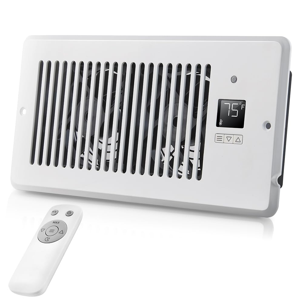 Xtop Window Register Booster Vent Fan For 4 '' X 10 '' Register Hole, Vent Booster Fan With Lcd Display & Thermostat,11-Speeds H