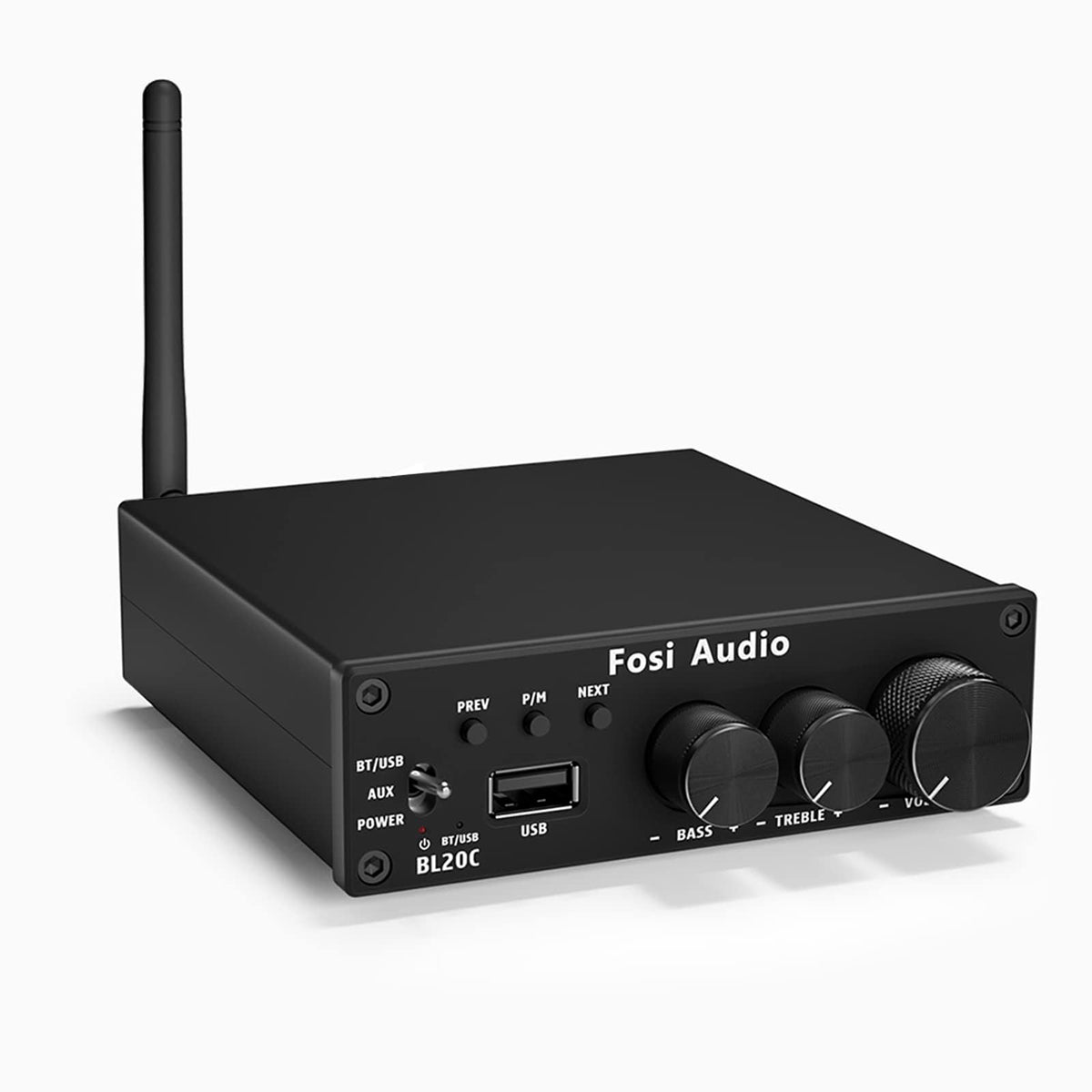Fosi Audio Bl20C 320 Watts Bluetooth 5.0 Stereo Audio Receiver Amplifier 2.1 Ch Mini Hi Fi Class D Tda7498E Integrated Amp U Dis