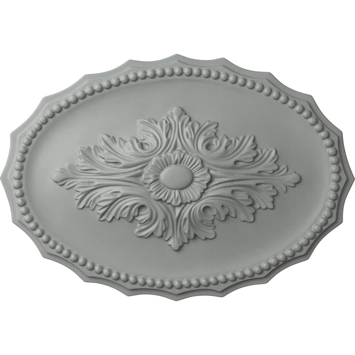 Ekena Millwork Cm16Ox Oxford Ceiling Medallion, 16 7/8'' W X 11 3/4'' H X 1 1/2'' P, Factory Primed