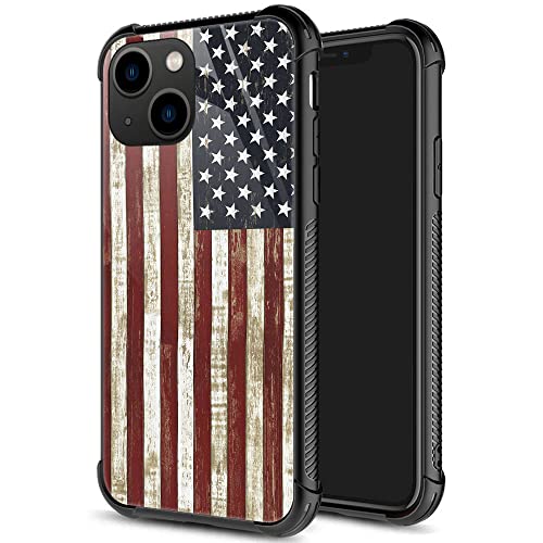 Compatible With Iphone 14 Case, Wooden Flag Iphone 14 Cases For Men Boys, Pattern Design Shockproof Anti Scratch Organic Glass C