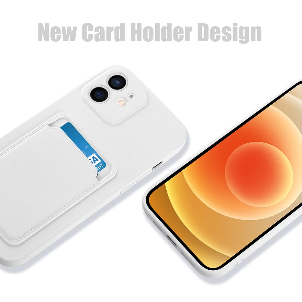 Mzelq Wallet Case For Iphone 12 (6.1 Inch), Card Holder Camera Protection Cover For Iphone 12 + Screen Protector, Soft Slim Card