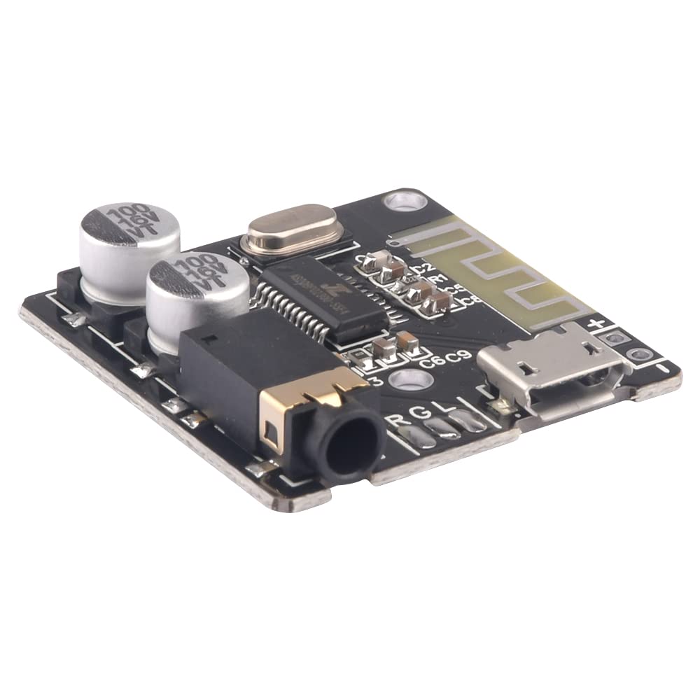 5Pcs Audio Receiver Module, Aideepen Bt 5.0 Stereo Audio Amplifier 3.7 5V Mp3 Decoder Board Car Speaker Audio Amplifier