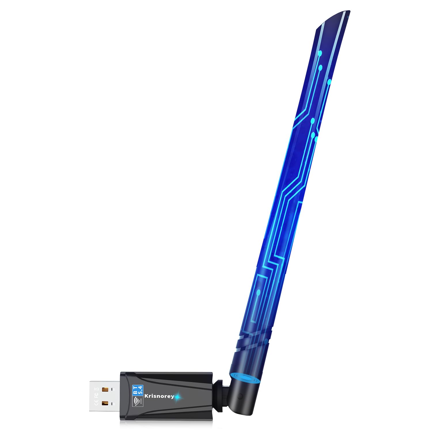 Krisnorey 2-in-1 Wi-Fi 6 Bluetooth 5.4 USB Adapter for PC Laptop, 5dBi High Gain AX900 2.4G/5GHz Wireless WiFi Network Dongle Au