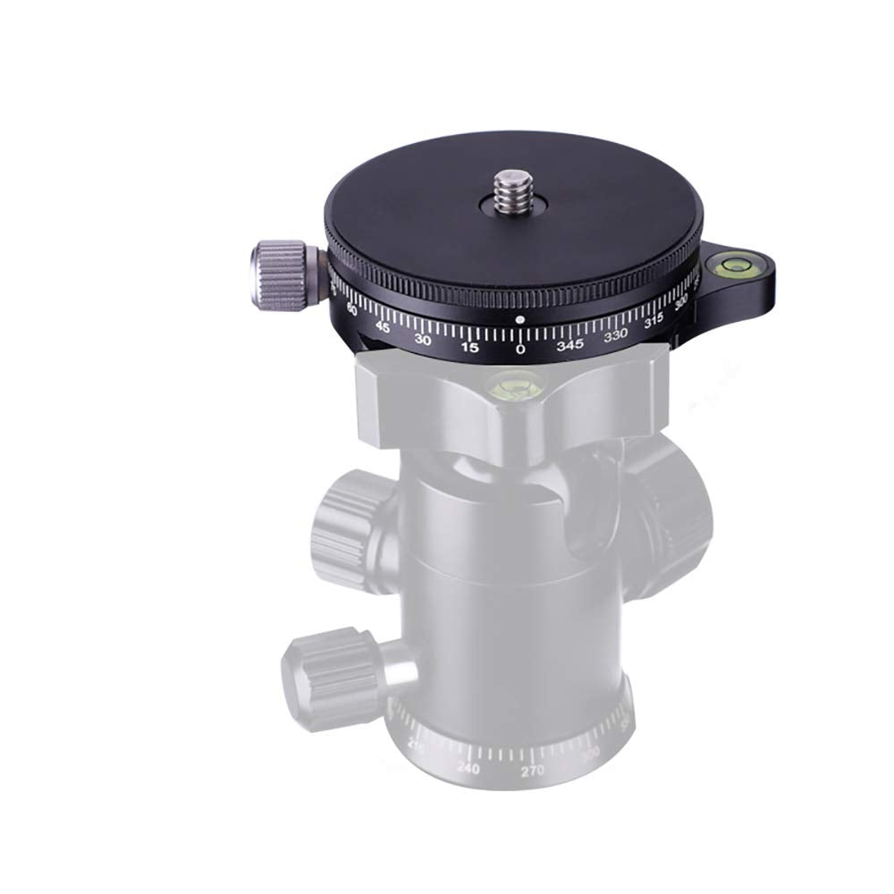 Camera Panoramic Panning Base With Arca Swiss Style Plate, 3/8' Screw Aluminum Alloy Panorama Ball Tripod Head With Bubble Level For Tripod Monopod Dslr Cameras, Load Capacity 22 Lbs