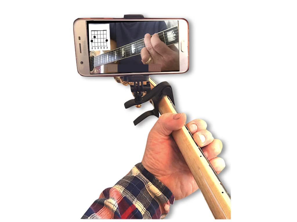 Smart Po Smartphone Guitar Capo  Android And Iphone Compatible Dock Headstock Neck Clamp  Cell Phone Holder Aid Musicians  Elect