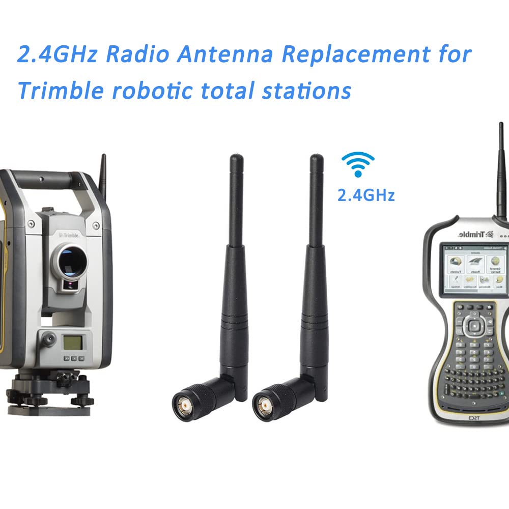 Eightwood 5Dbi 2.4Ghz Wifi Antenna Rp-Tnc Male Antennas (2-Pack) Compatible With Trimble Robotic Total Stations, Wireless Router