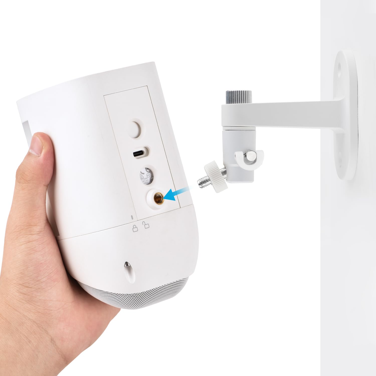 Alertcam Security Wall Mount For Ring Spotlight Cam Battery And Spotlight Cam Plus/Pro (Battery), 360� Adjustable Indoor/Outdoor Mounting Bracket For Ring Surveillance Camera System   White,1Pack