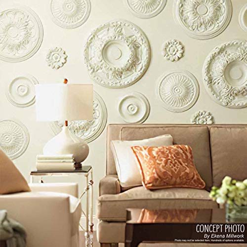 Ekena Millwork Cm18Di2 Diane Ceiling Medallion, 18''Od X 3 5/8''Id X 1 1/8''P, Factory Primed White