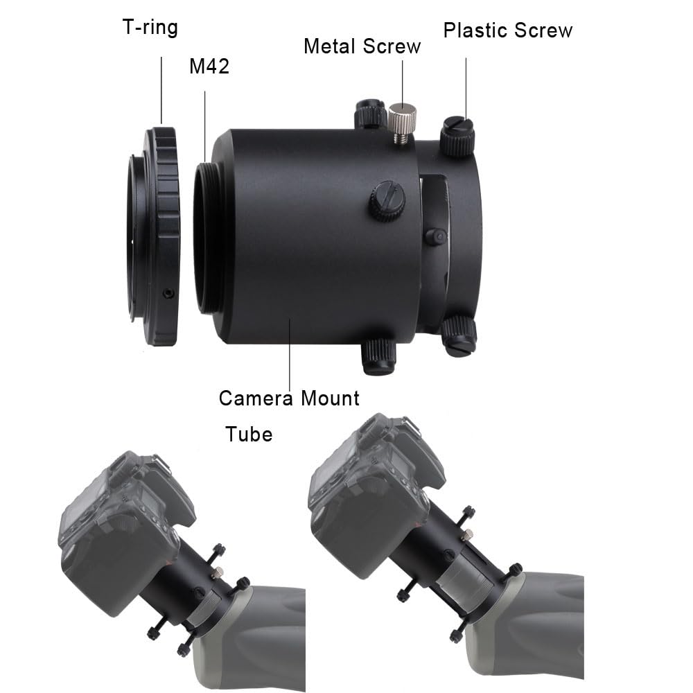 Starboosa Adjustable Extension Spotting Scope Camera Adapter Mount   For Nikon Slr Cameras   Includes T Ring   Perfect For Birdi
