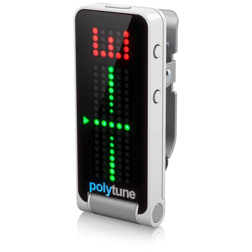 Tc Electronic Polytune Clip Clip On Tuner With Polyphonic, Strobe And Chromatic Modes And 108 Led Matrix Display For Ultimate Tu