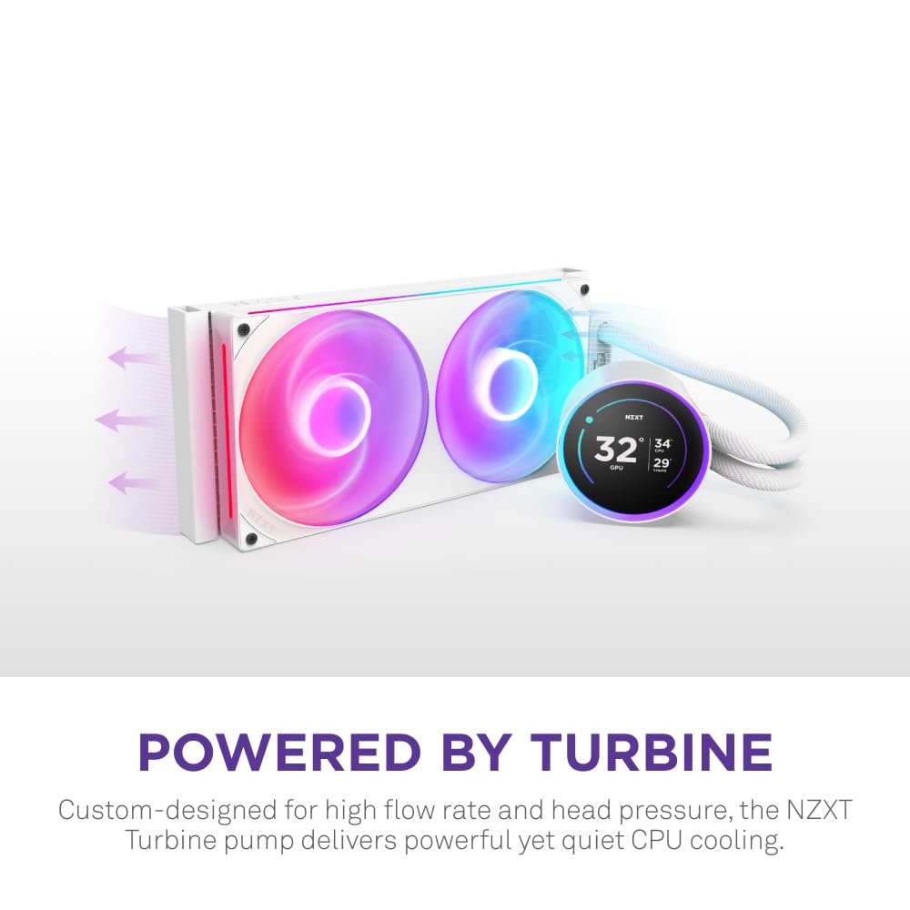 Nzxt Kraken Elite 280 Rgb 2024   Aio Cpu Liquid Cooler   280Mm Radiator   F280 Rgb Core Fan   Customizable 2.72'' Ips Lcd   Nzxt