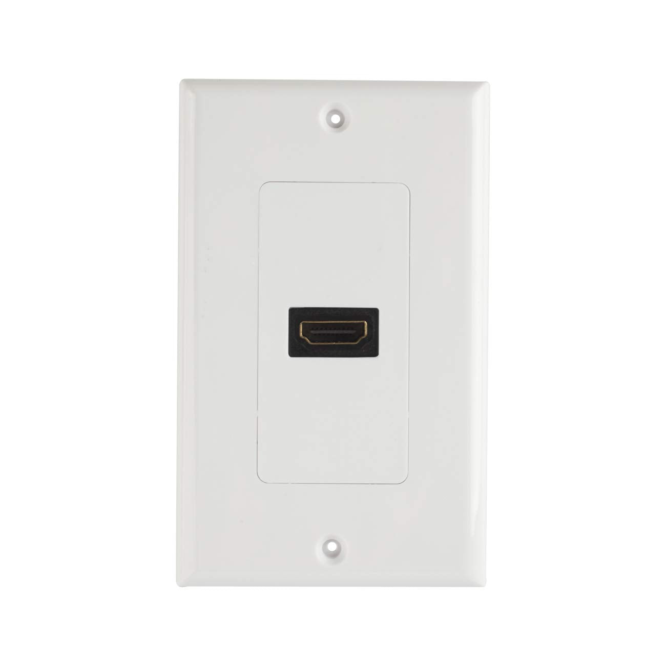 Teninyu Single Hdmi Wall Plate (1 Port)   4K Uhd, Arc, And Ethernet Pass Thru Support (1 Gang) White   For 1 Hdmi (1 Port)