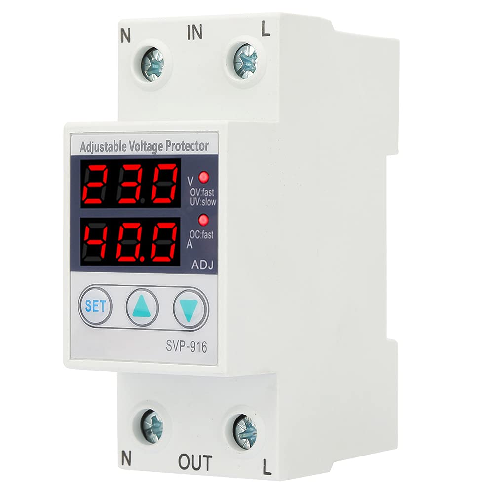 Svp 916, 230V Ac Current Protector 63A, Intelligent Single Phase Adjustable Over Voltage Under Voltage Current Protective Device