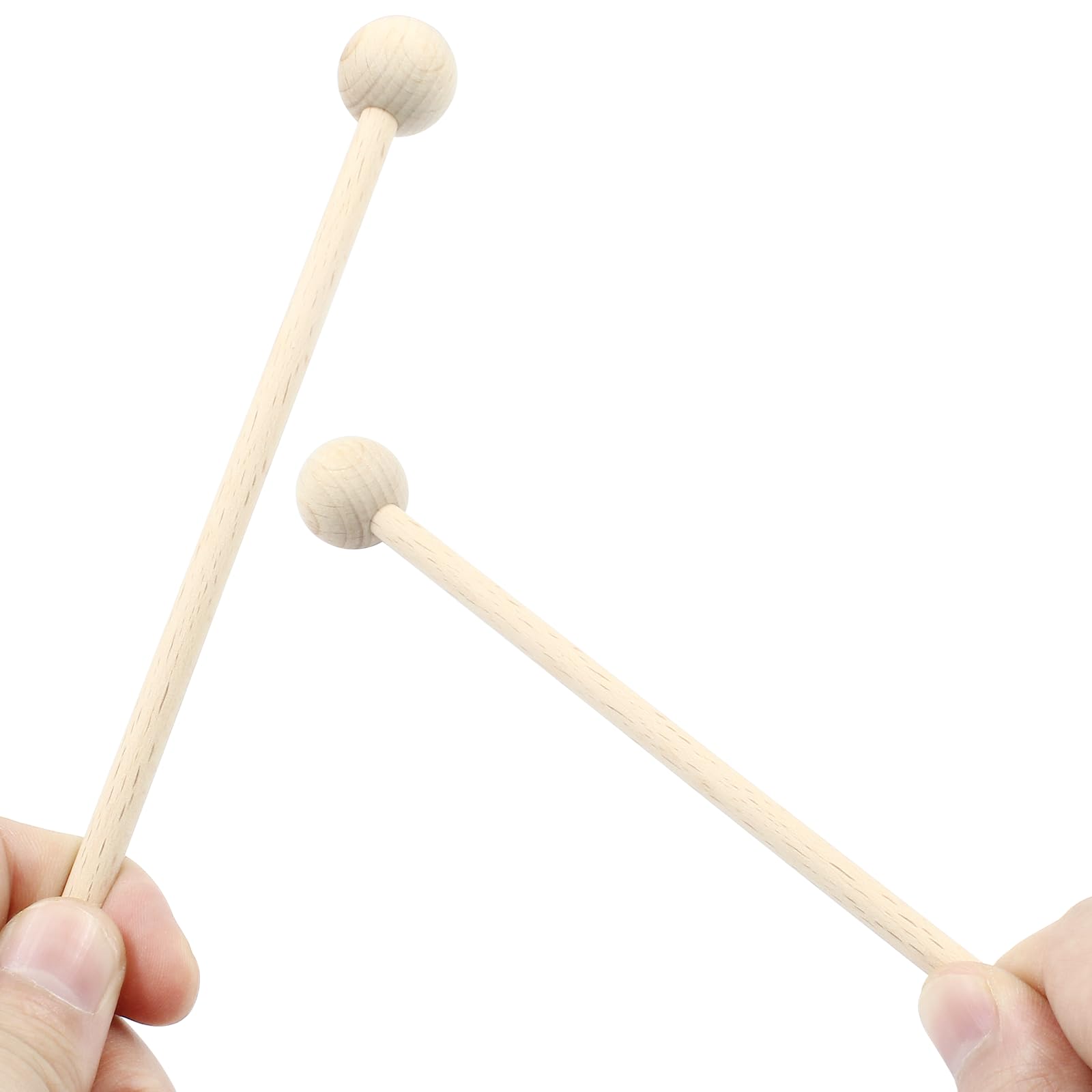 Luomorgo 2 Pcs Wood Xylophone Mallets, Glockenspiel Mallets Bell Mallets Percussion, 8 Inch Drumsticks For Bell, Chime, Tongue D