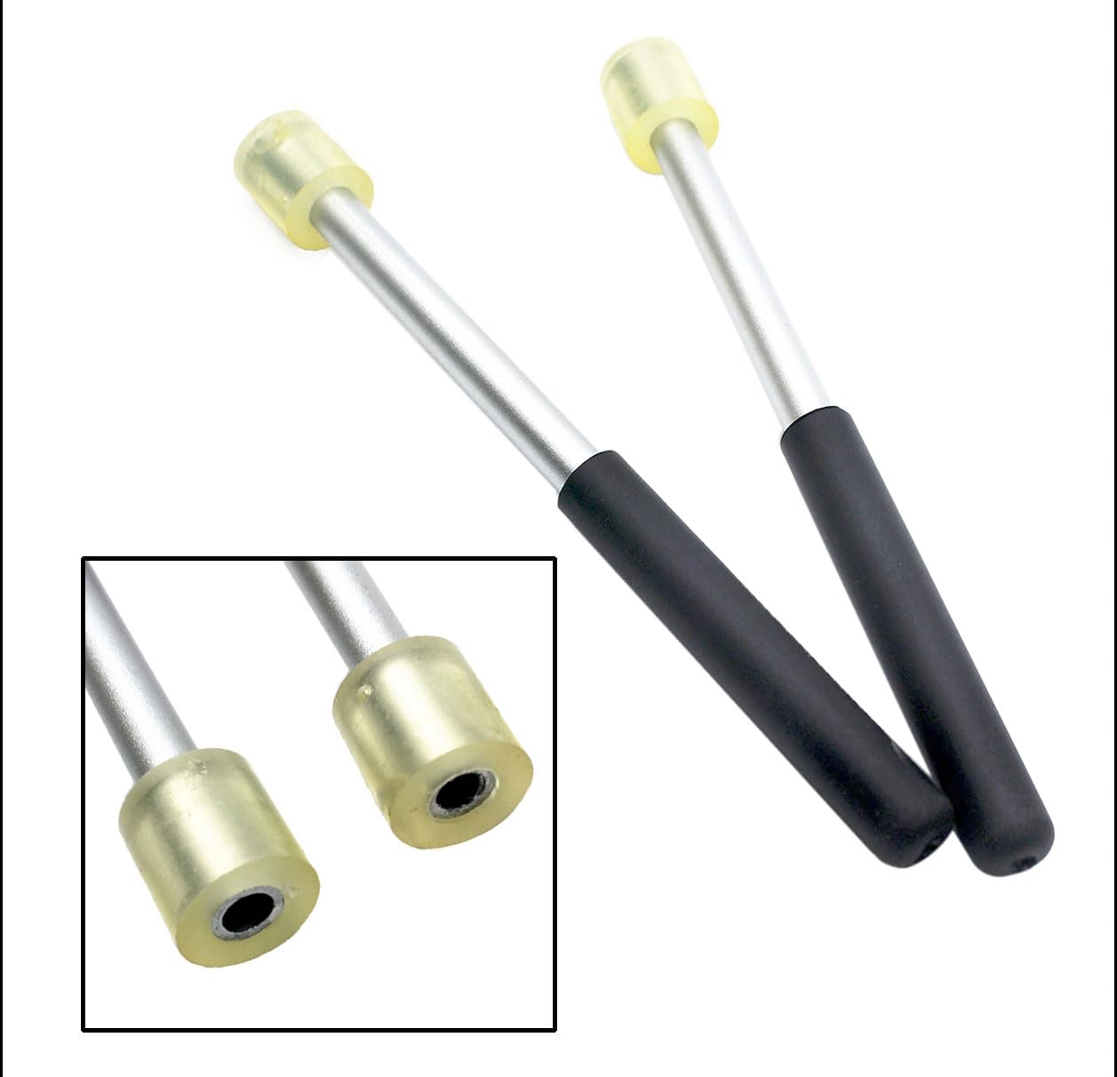 Tuoren 3Pair Steel Tongue Drum Mallet Hand Pan Sticks Percussion Instrument Accessories With Bracket, Velvet Storage Bag