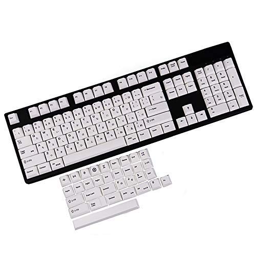 Gliging 135 Keys Pbt Japanese Keycaps Cherry Profile Dye Sub White Theme Minimalist Style Suitable For Mechanical Keyboard
