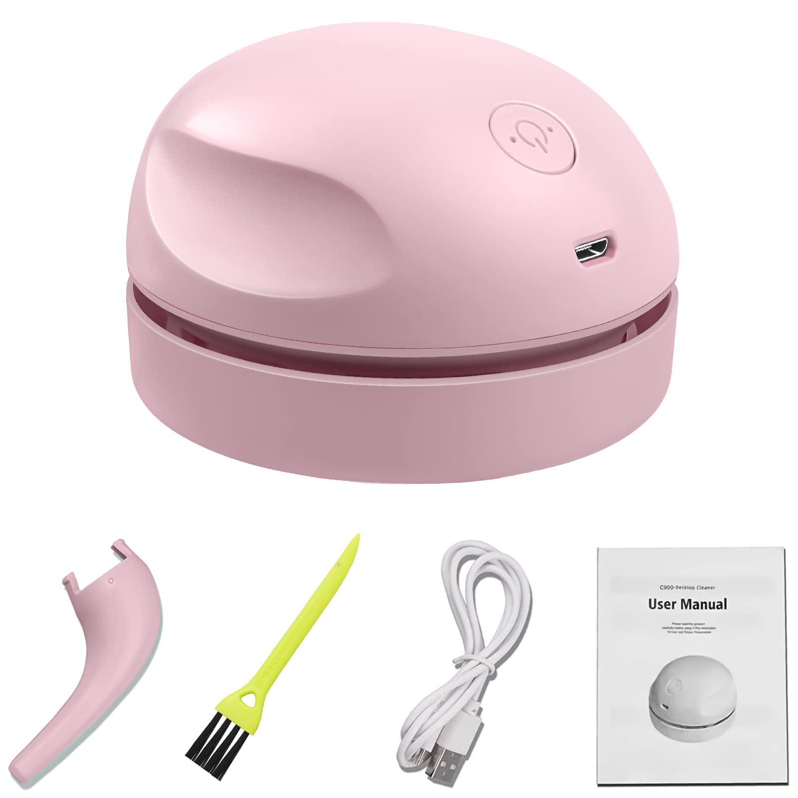 Prowithlin Portable Desktop Vacuum Cleaner, Usb Charging, Pink, Best For Cleaning Dust, Crumbs, Piano, Computer, Car Etc.