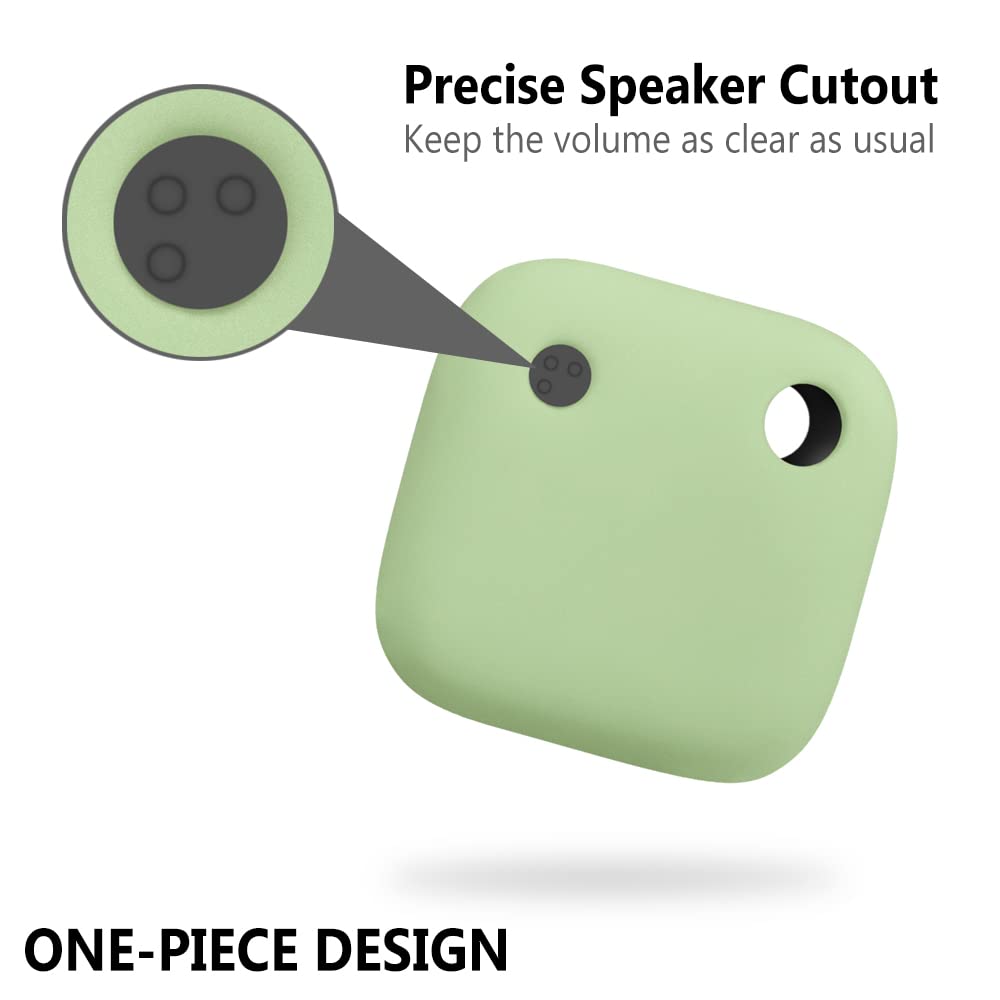 Geiomoo Silicone Case Compatible With Tile Mate 2022, Protective Cover With Carabiner (Luminous Green)