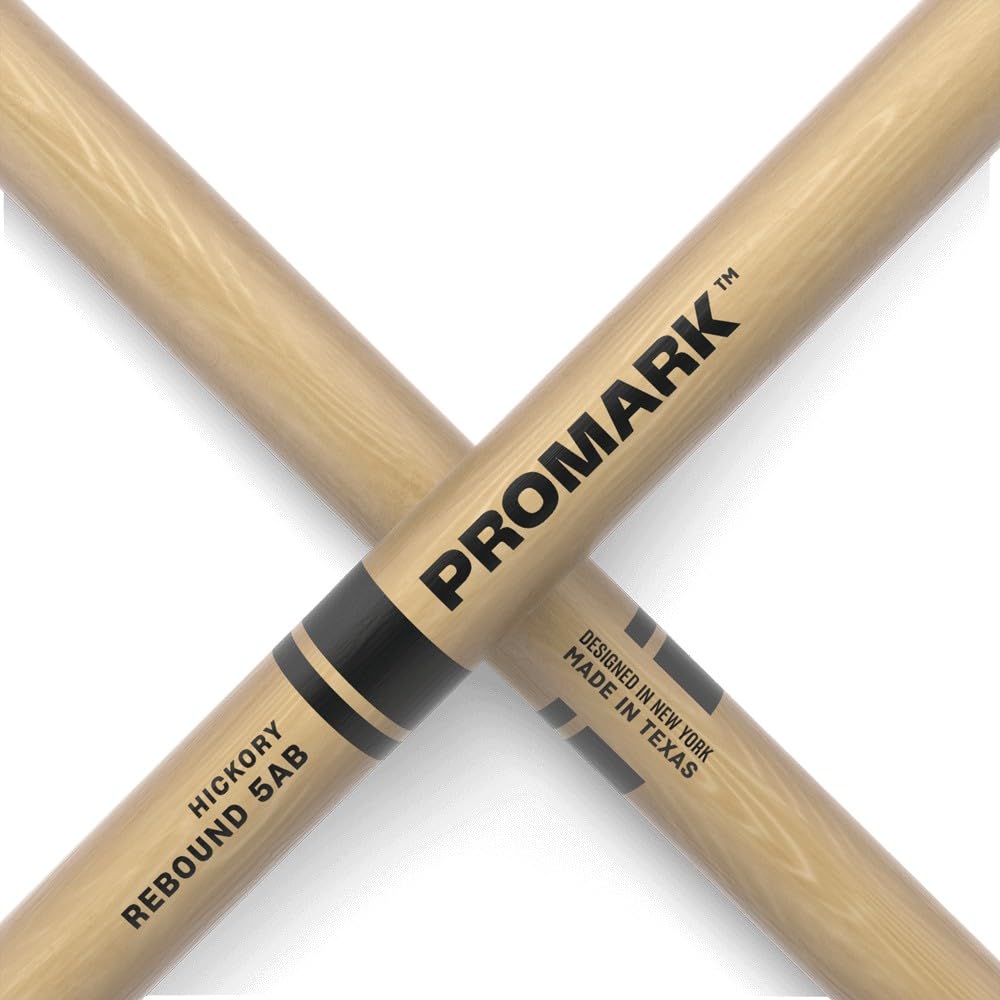 Promark Rebound 5Ab Hickory Drumsticks   Crafted For Resilience And Precision   Acorn Wood Tip For Larger Sweet Spot   1 Pair