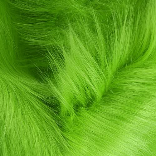 Faux Fur Fabric Shaggy Craft Fur For Crafts,Gnomes,Costume,Decoration,Pre Cut Fabric(20X20 Inches,Lime)