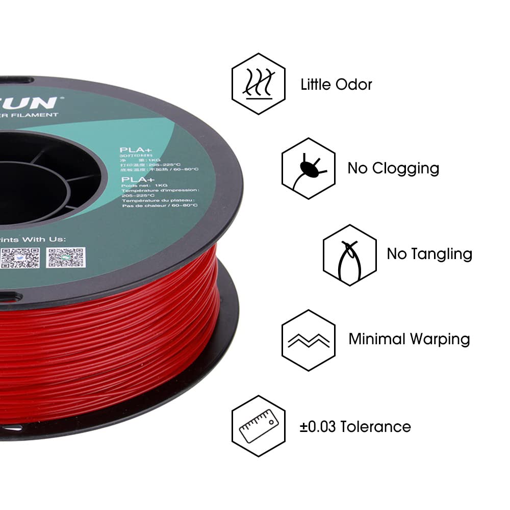 Esun Pla Pro (Pla+) 3D Printer Filament, Dimensional Accuracy +/  0.03 Mm, 1Kg Spool, 1.75Mm, Fire Engine Red, (Pantone 199C)