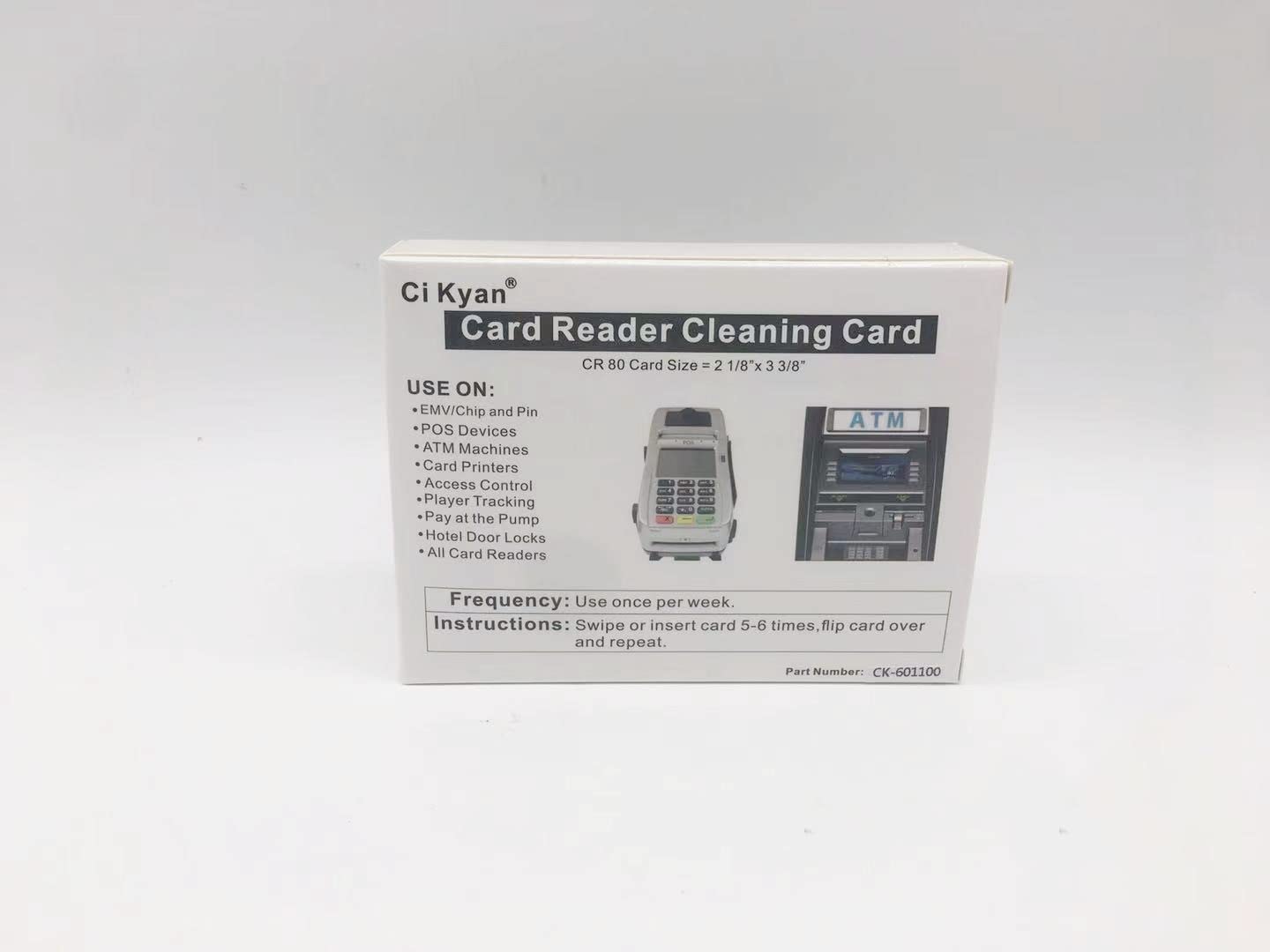 Cr80 Cleaning Cards, Dual Side Card Reader Cleaner, Pos Swipe Terminal Cleaning Cards Ck Cr80 (25Pcs)