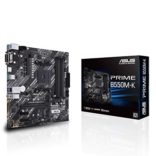 Asus Prime B550M K Amd Am4 Zen 3 Ryzen 5000 & 3Rd Gen Ryzen Micro Atx Motherboard (Pcie 4.0, Ecc Memory, 1Gb Lan, Dual M.2, Usb 