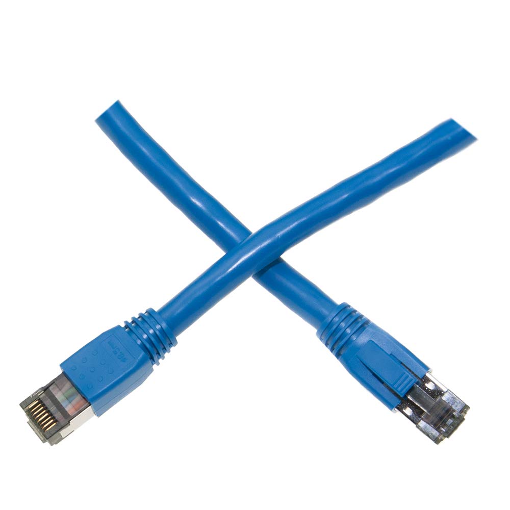 CableWholesale Cat8 S/FTP Ethernet Patch Cable, Boot, 40Gbps   2000MHz, 4 Pair 24AWG Stranded Pure Copper, RJ45 Shielded Gold Plate Connector Male Internet Patch Cable, Blue, 7 Foot