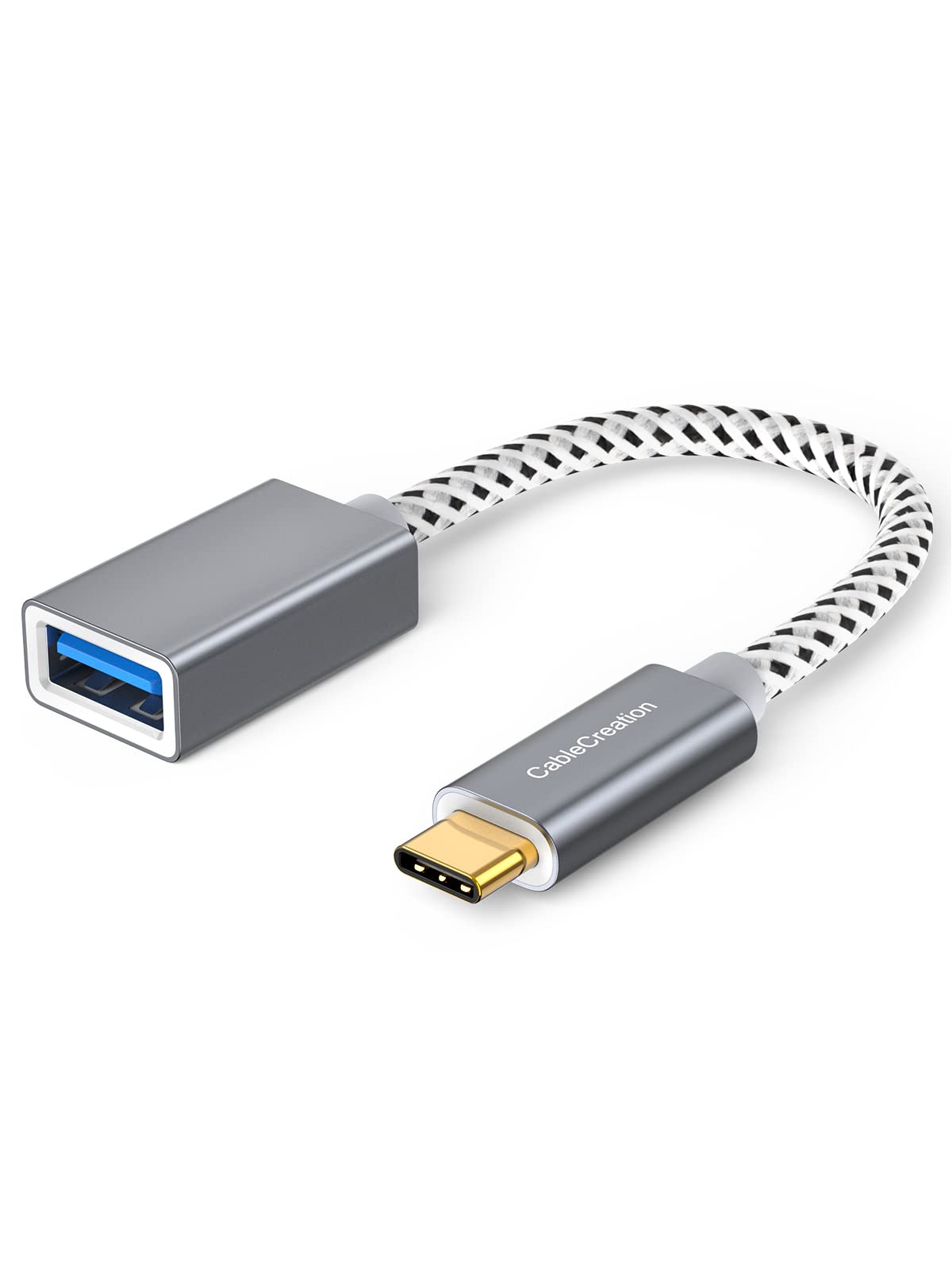 CableCreation USB to USB C Adapter 0.5FT/0.15m, USB C OTG Cable, USB Type C to USB A Female Connector for MacBook Pro Air, iPad 