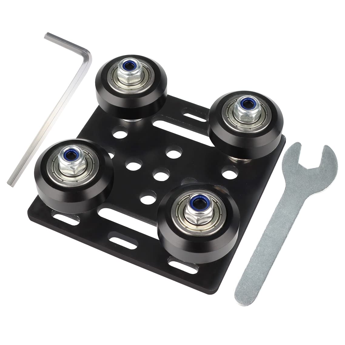 Ideaformer Big V Wheel Plate 2020, Pre Assembled V Slot Gantry Plate With Pom Wheels,Compatible With 2020 Series V Slot Aluminum