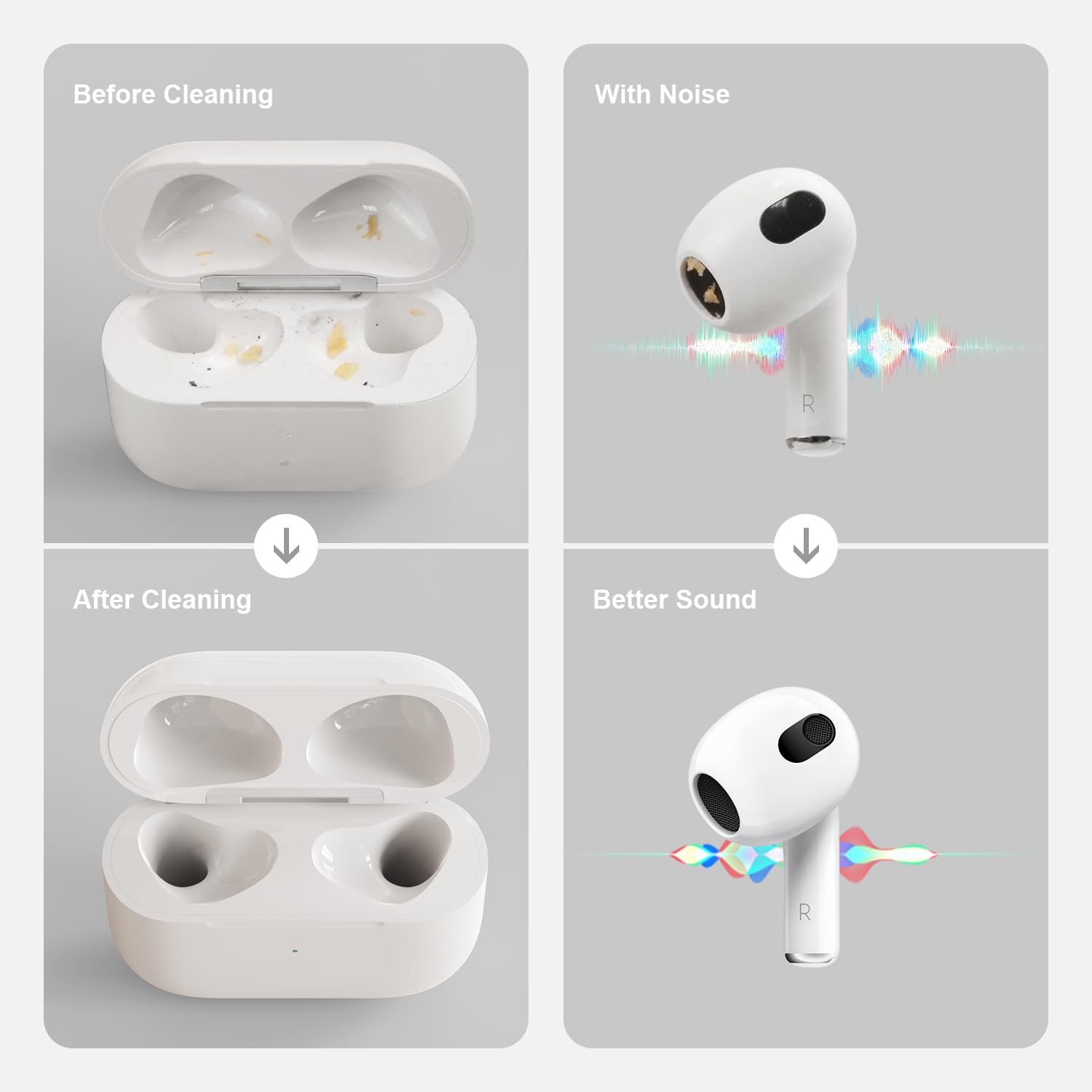 Auhope Cleaner Kit For Airpods Pro 1 2 3 Earbuds, Cleaning Kit With Soft Brush Flocking Sponge Tool For Bluetooth Earphones Head