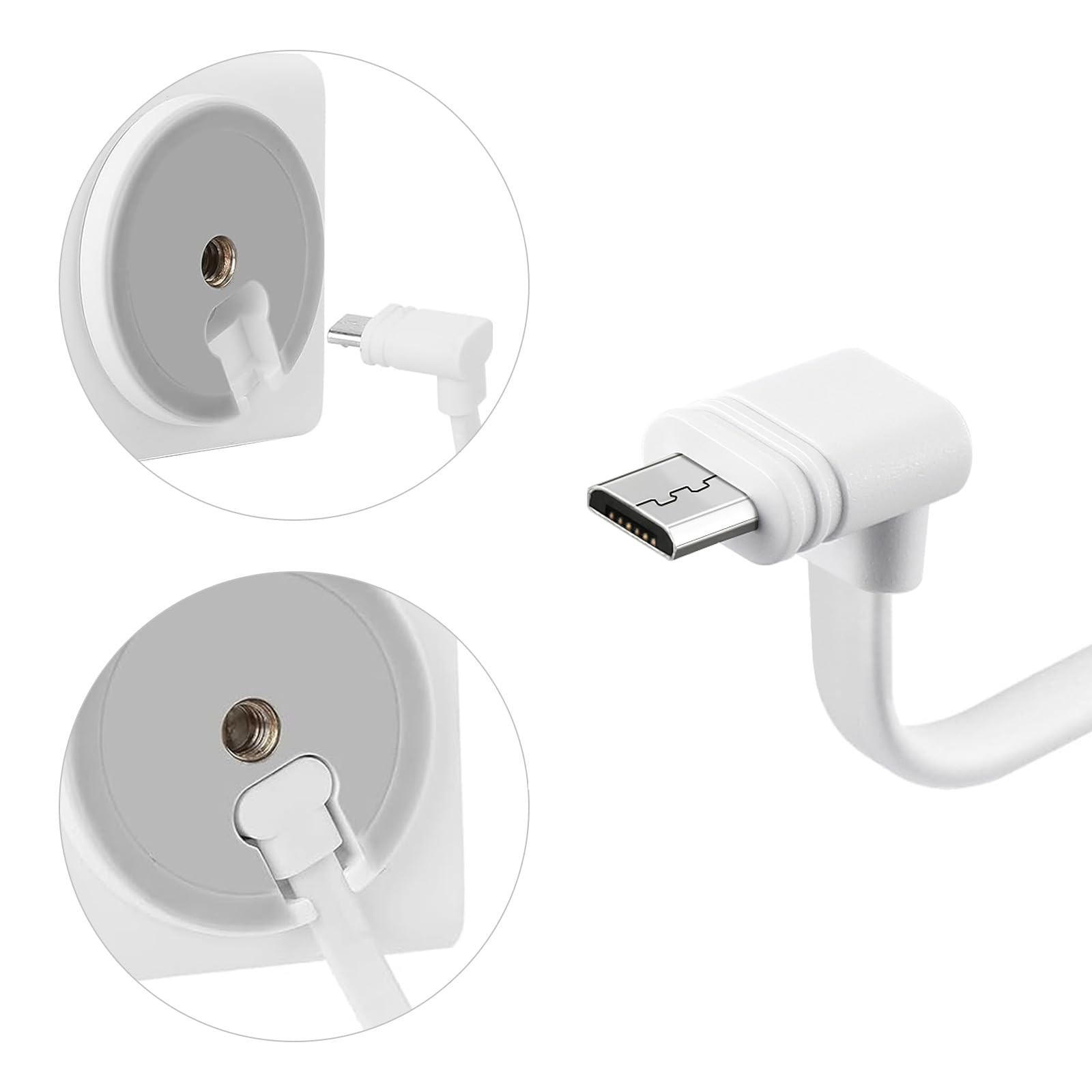 Yeaoi 30 Ft Extension Cable For Wyze Cam Pan V3, 90 Degree Micro To Usb Power Cord For Cam V3 Pro 2K Home Security Camera, White