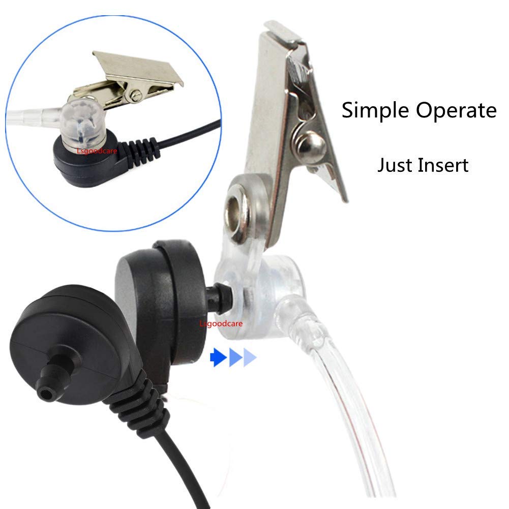 Lsgoodcare Replacement Coil Tube White, 20Pcs Acoustic Air Tube Audio Tube With Earbuds Compatible For Motorola Kenwood Icom Midland Two Way Radio Walkie Talkie Ear Piece