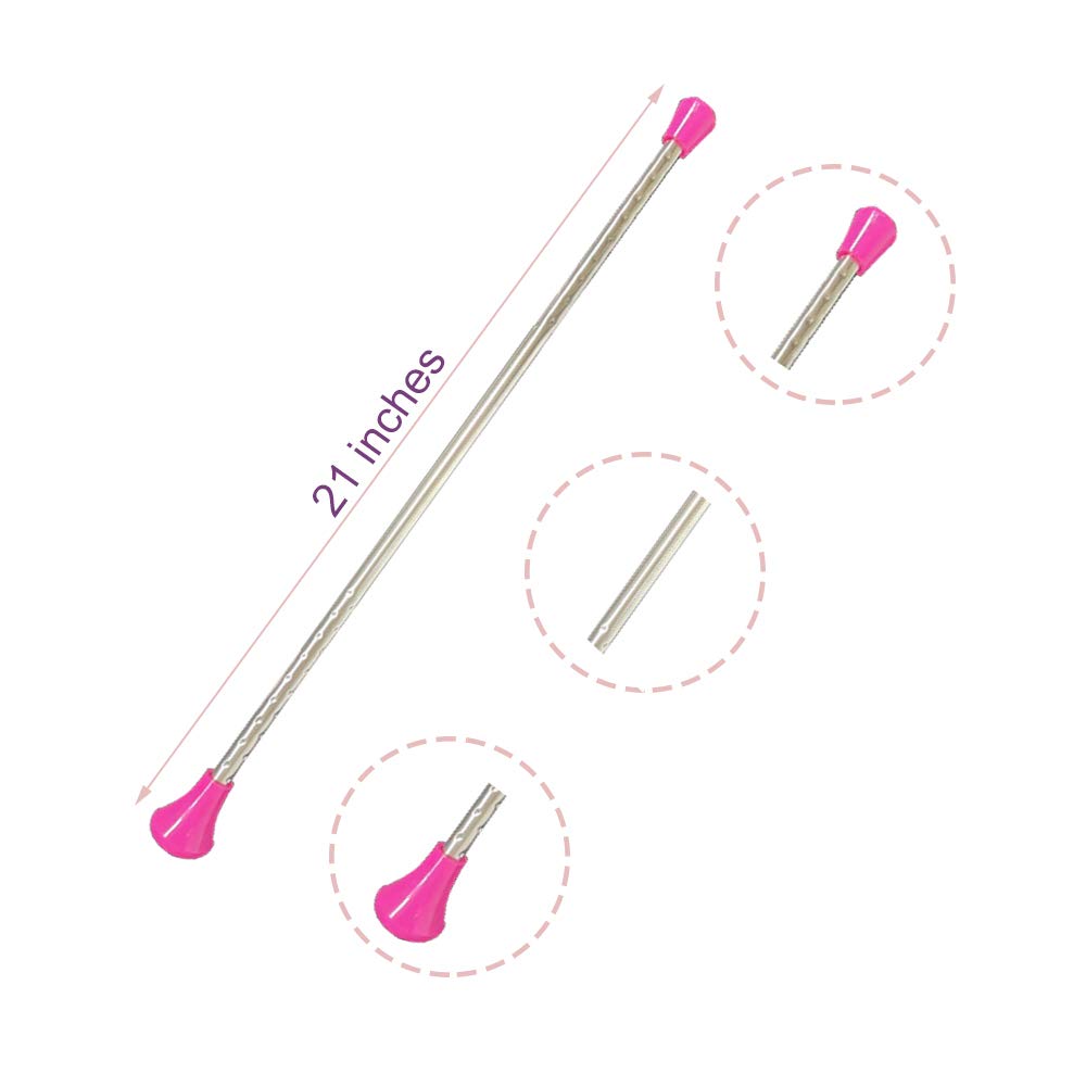 Oiloda Twirling Baton 21 Inches Marching Baton Spinning Dance Baton Metal Gymnastics Parade Stick For Child In Majorette (Pink)