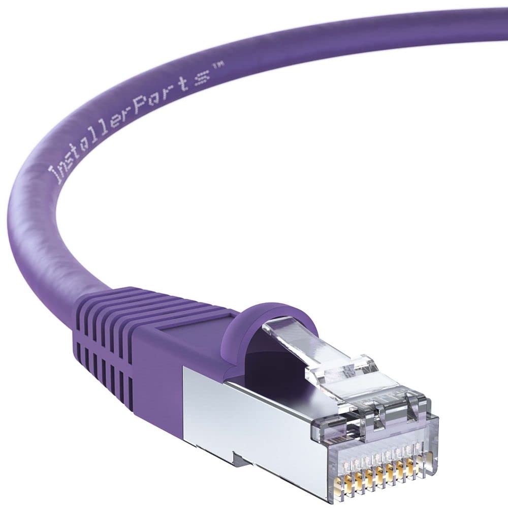 Installerparts (5 Pack Ethernet Cable Cat6 Cable Shielded (Sstp/Sftp) Booted 0.5 Ft   Purple   Professional Series   10Gigabit/S