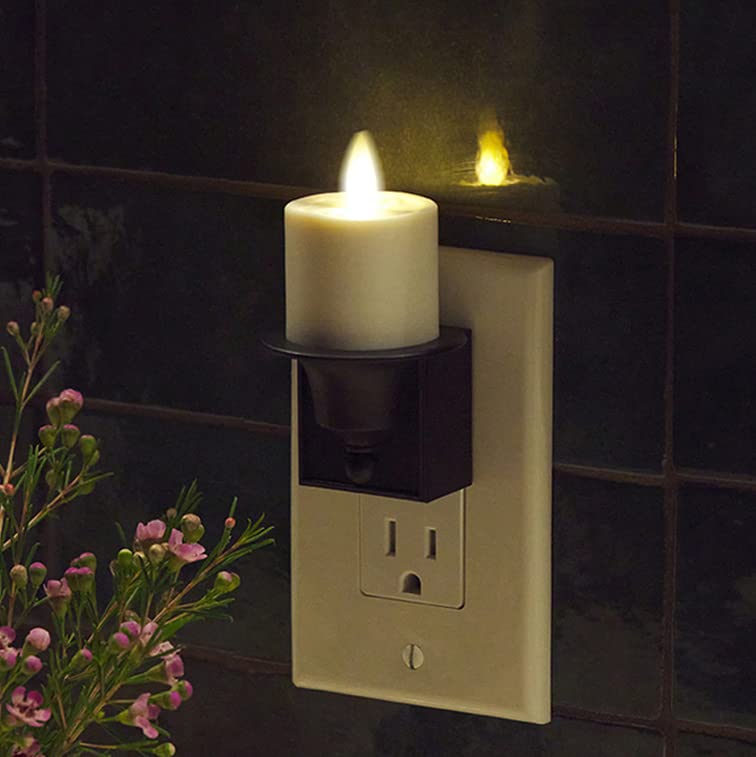 Luminara Flameless Candle Nightlight - Patented Flickering Real-Flame Effect Technology Mimics Real Candle - Plugs Into Outlet -