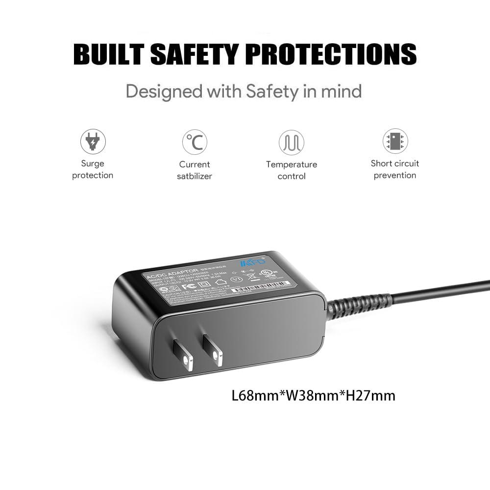 Kfd 12V Ac Adapter For Doss Soundbox Xl Charger Braven Brv X Brv Hd, Lg Music Flow H4 Np8350, Echo Dot 3Rd 4Th Gen Echo Show 5,