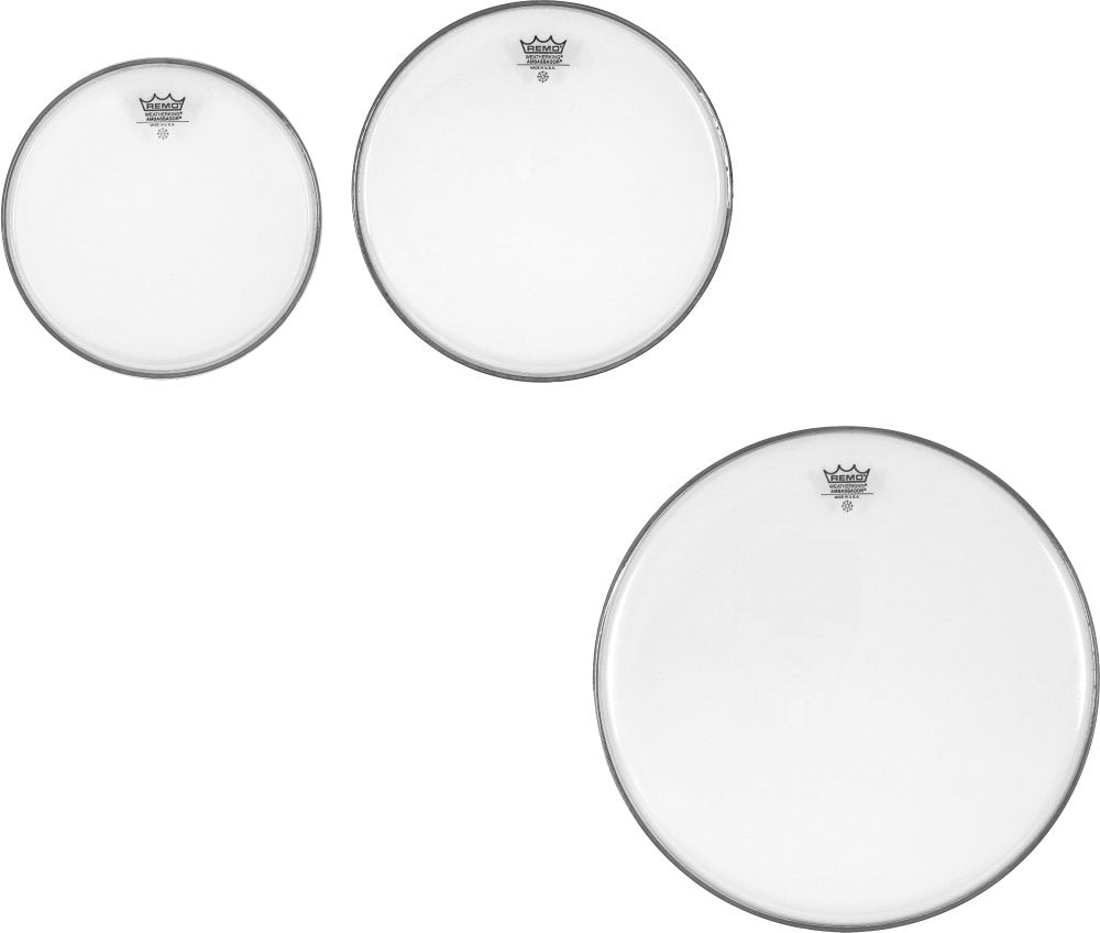 Remo Pp 1380 Ba Ambassador Clear Tom Drumhead Pack   10'', 12'' & 16''