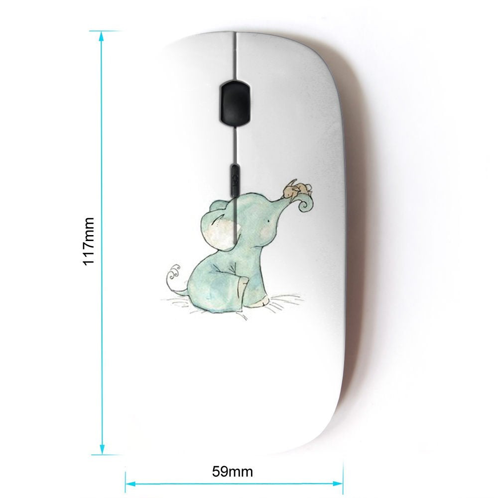 Koolmouse [ Optical 2.4G Wireless Mouse [ Cute Baby Elephant Blue Sweet White Blue ]