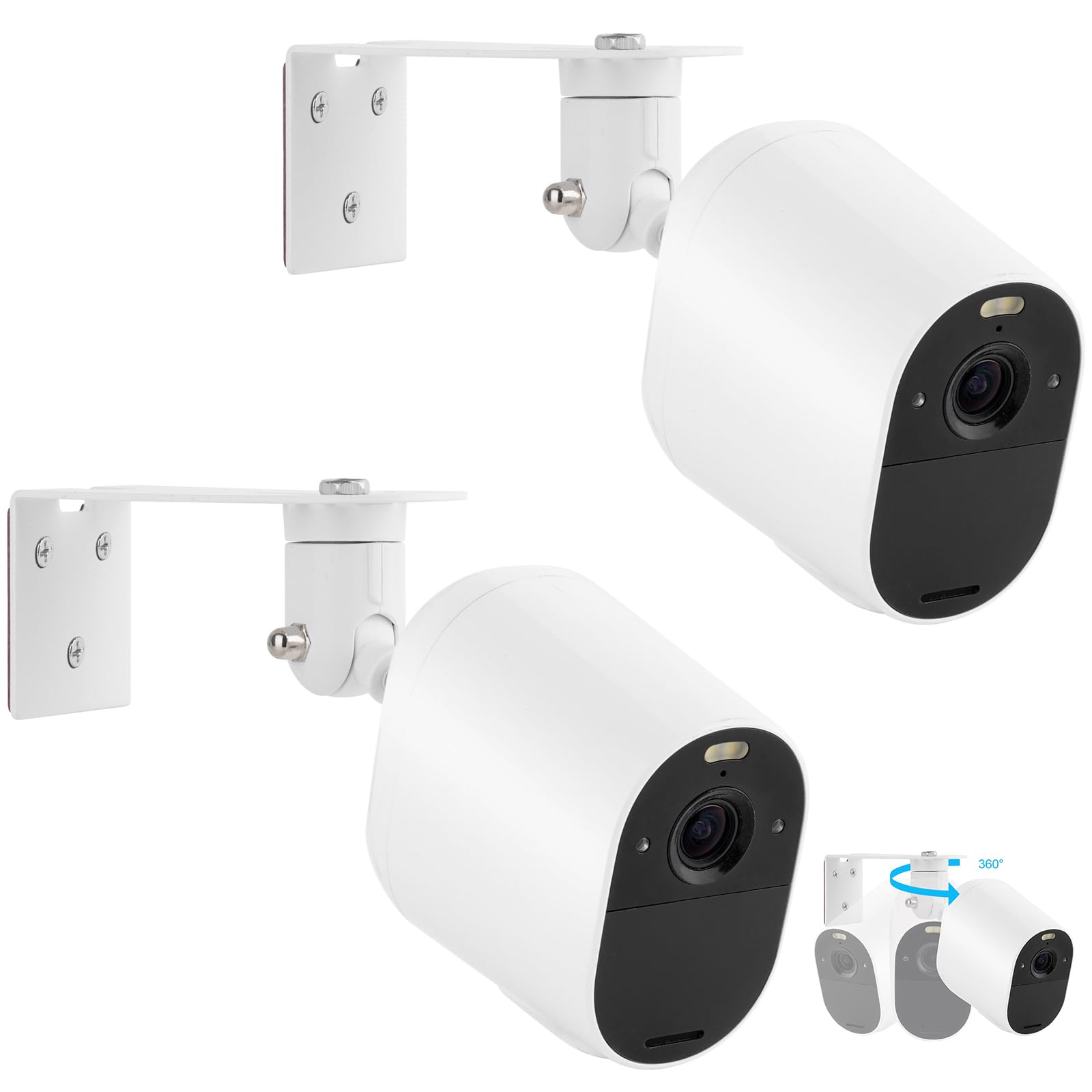 2Pack Adjustable Metal Camera Mount For Arlo Essential/Xl 2Nd Generation/Arlo Pro 4/Pro 3/Pro2/Pro/Pro 5S/Ultra2/Ultra, Mounting Bracket Outside For Arlo Camera,No Drill Vhb Stick Or Screws