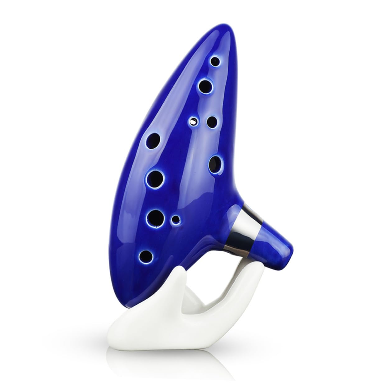 Vintorky Ocarina Display Accessories Ceramic Base Holder Hand Shaped Collector Stand For Ocarina Flute For Home Decoration And M